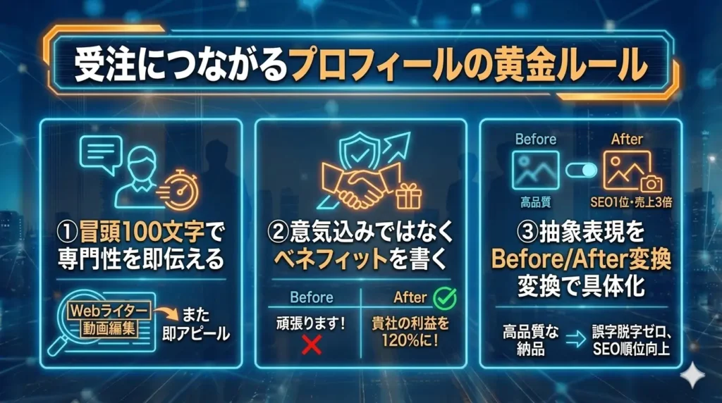 受注につながるプロフィールの黄金ルール