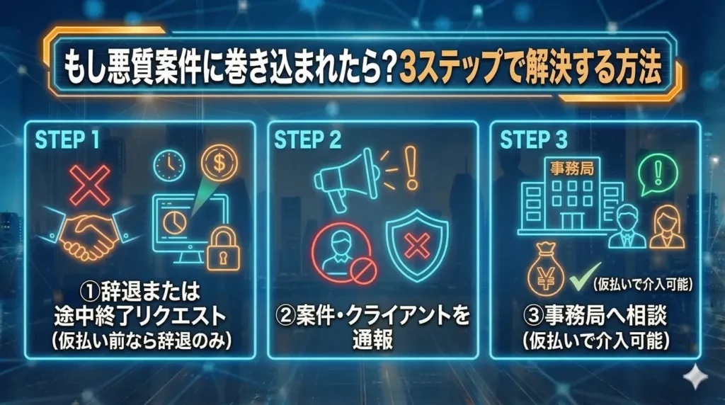 もし悪質案件に巻き込まれたら？3ステップで解決する方法