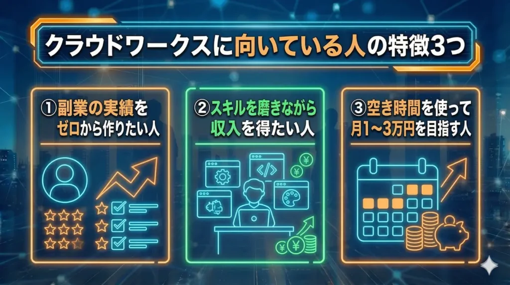 クラウドワークスに向いている人はこんな人