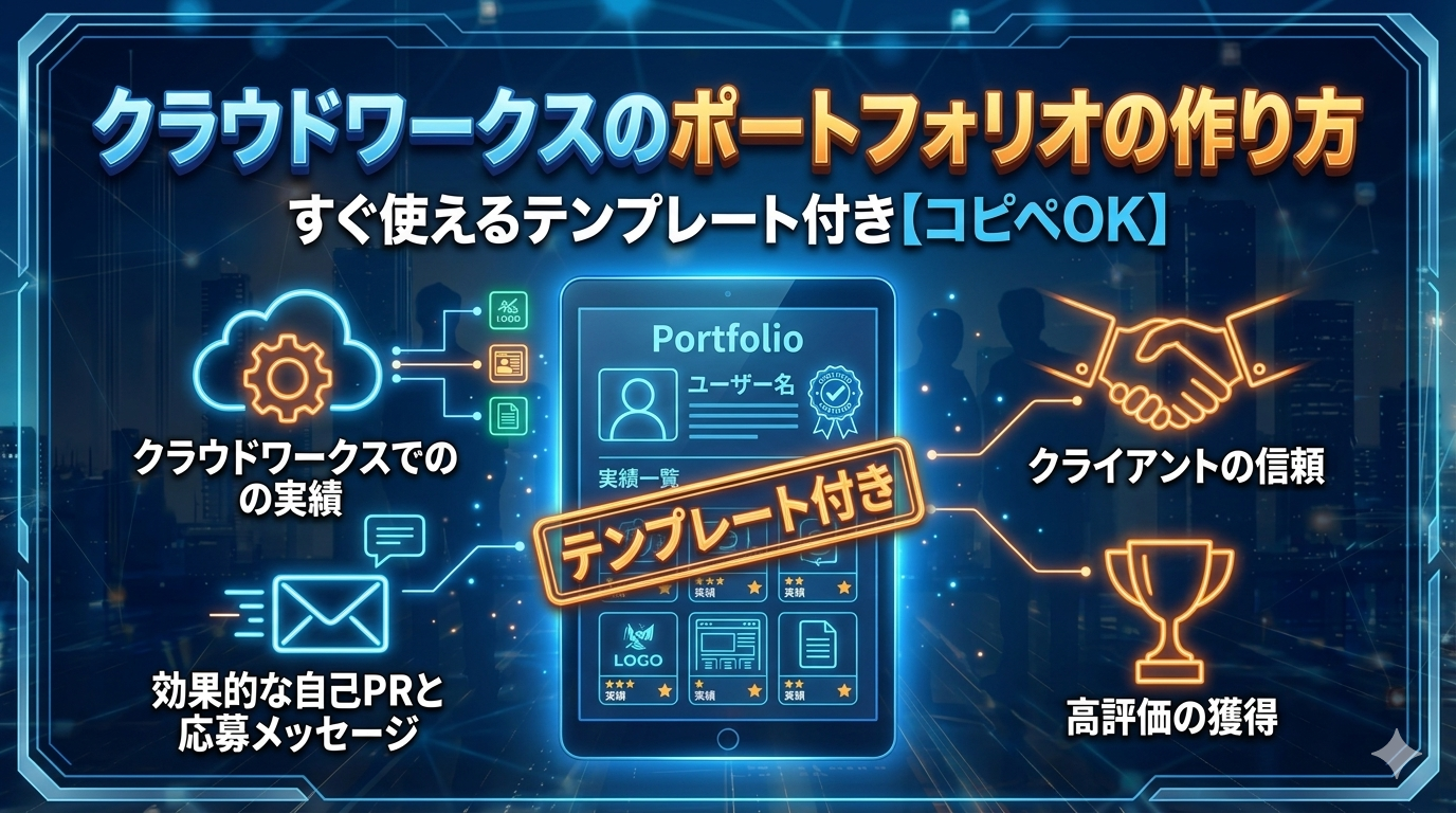 クラウドワークスのポートフォリオの作り方｜すぐ使えるテンプレート付き【コピペOK】