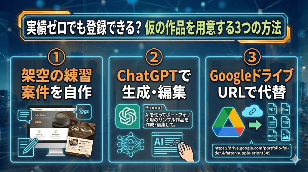 実績ゼロでも登録できる？仮の作品を用意する3つの方法