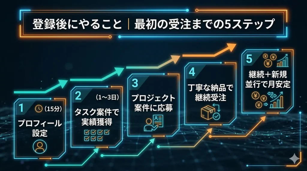 登録後にやること｜最初の受注までの5ステップ