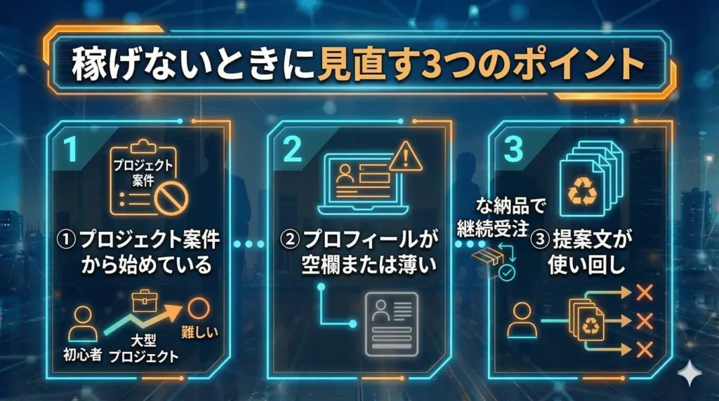 稼げないときに見直す3つのポイント