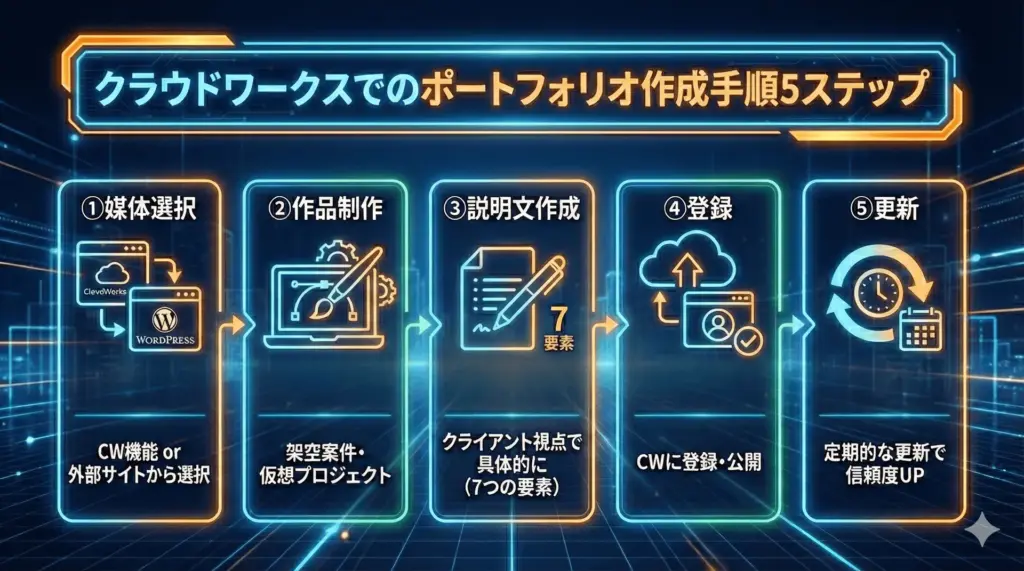 クラウドワークスでのポートフォリオ作成手順5ステップ