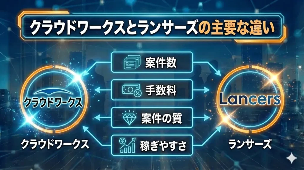 クラウドワークスとランサーズの主要な違い