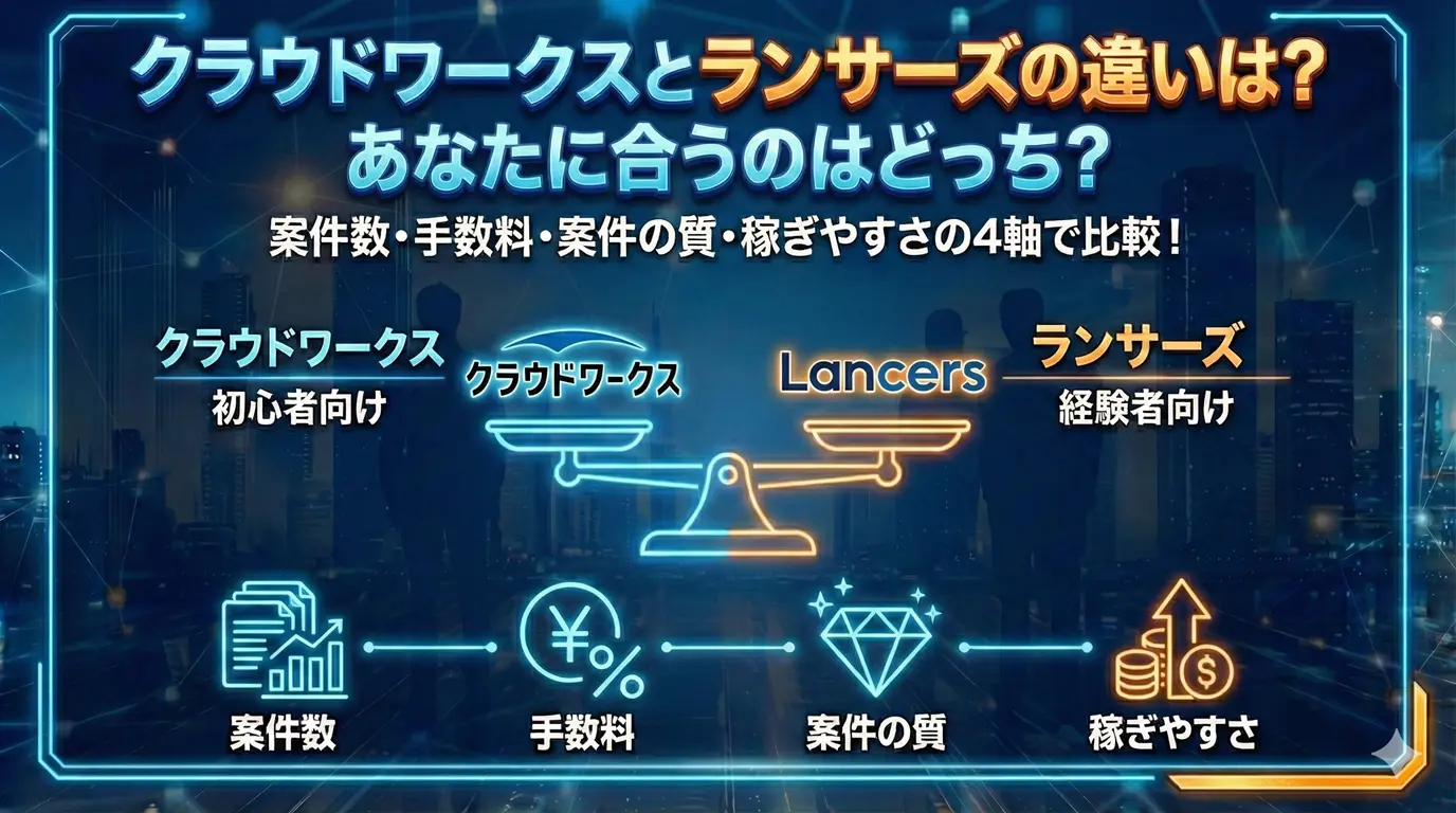 クラウドワークスとランサーズの違いは？あなたに合うのはどっち？