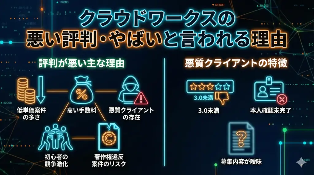 クラウドワークスの悪い評判・やばいと言われる理由