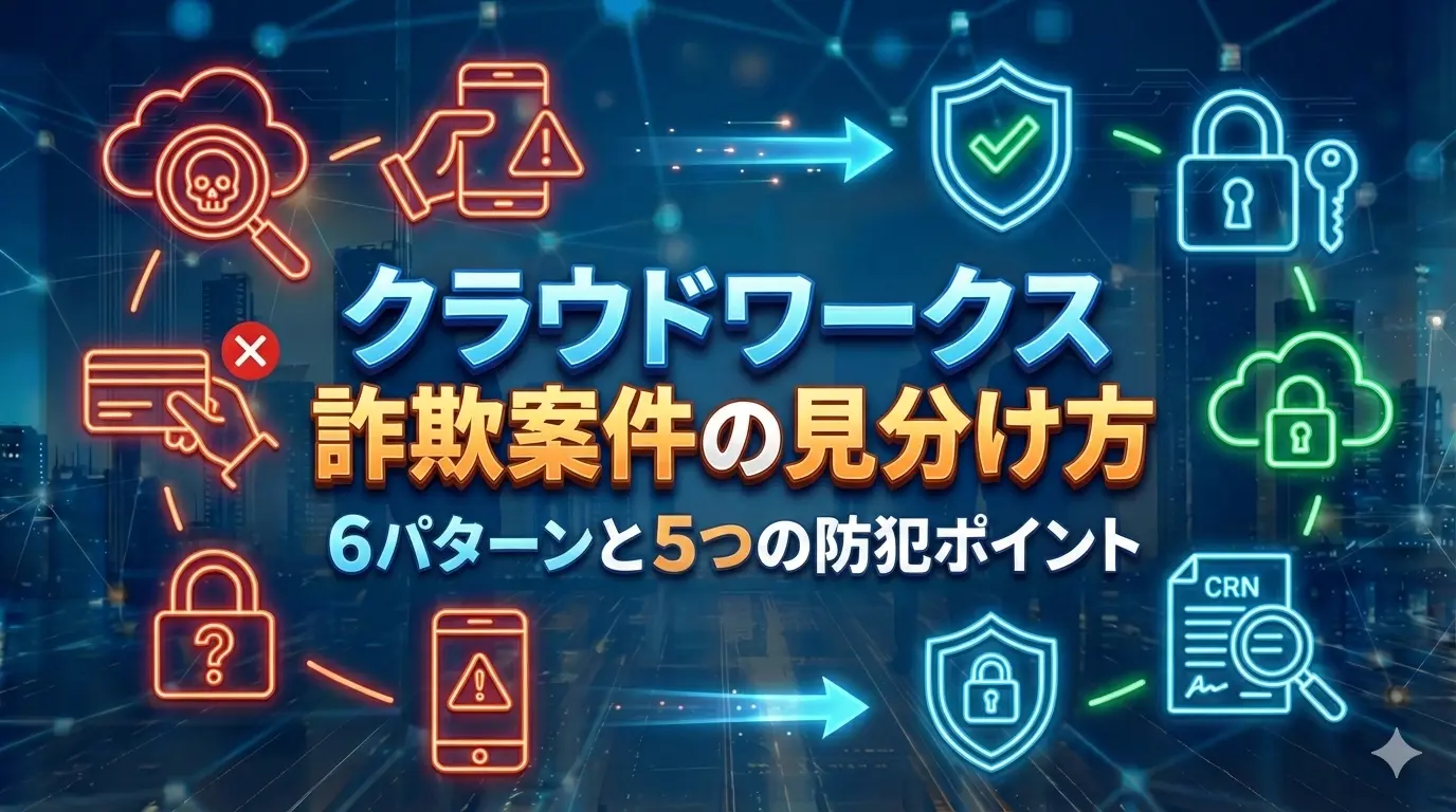 クラウドワークス詐欺案件の見分け方【6パターンと5つの防犯ポイント】