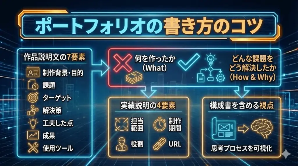 ポートフォリオの書き方のコツ
