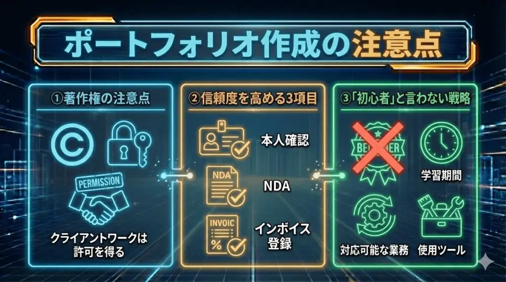 ポートフォリオ作成の注意点