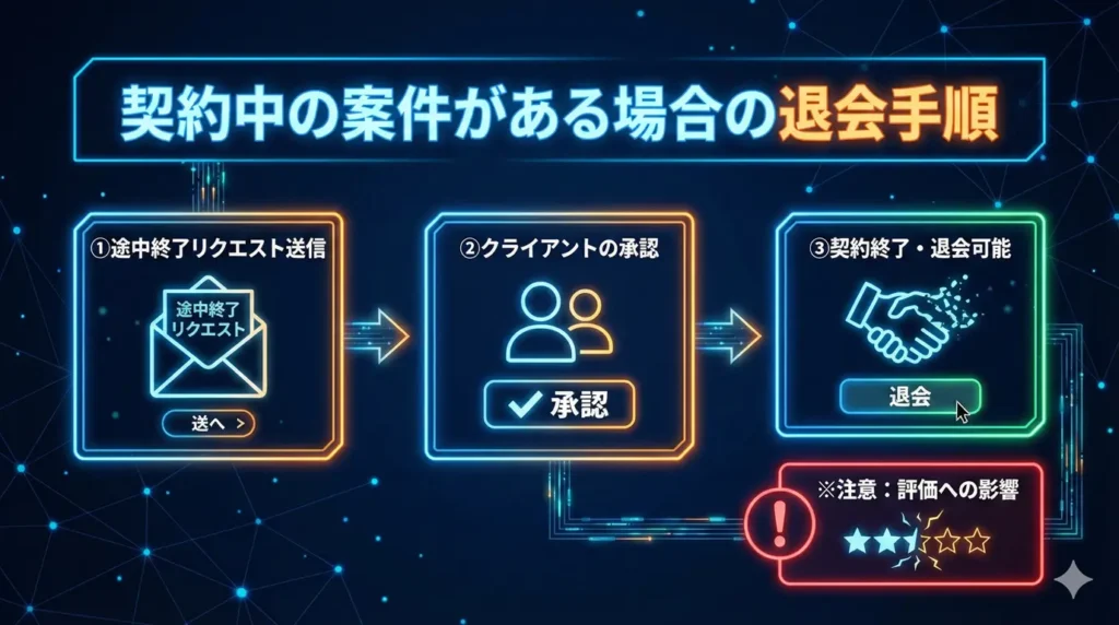 契約中の案件がある場合の退会手順