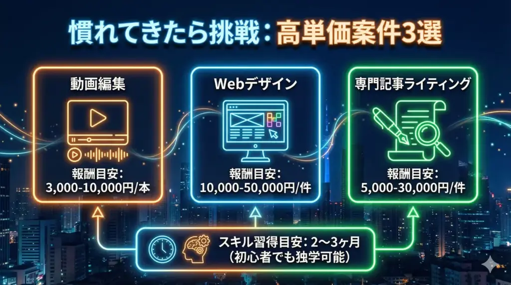 慣れてきたら挑戦：高単価案件3選