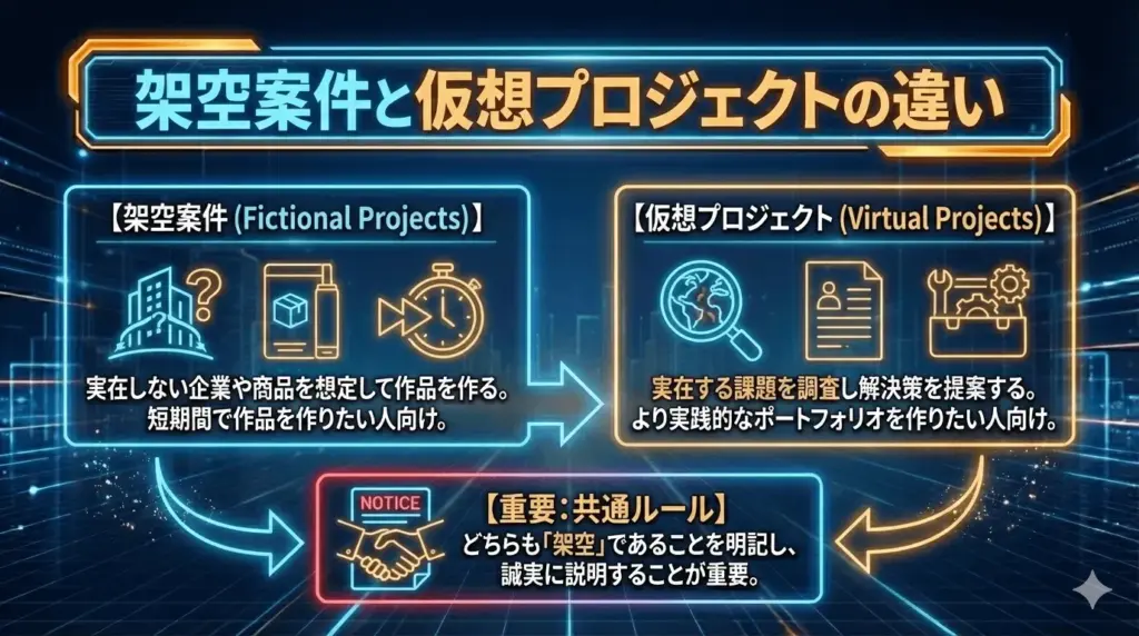 架空案件と仮想プロジェクトの違い