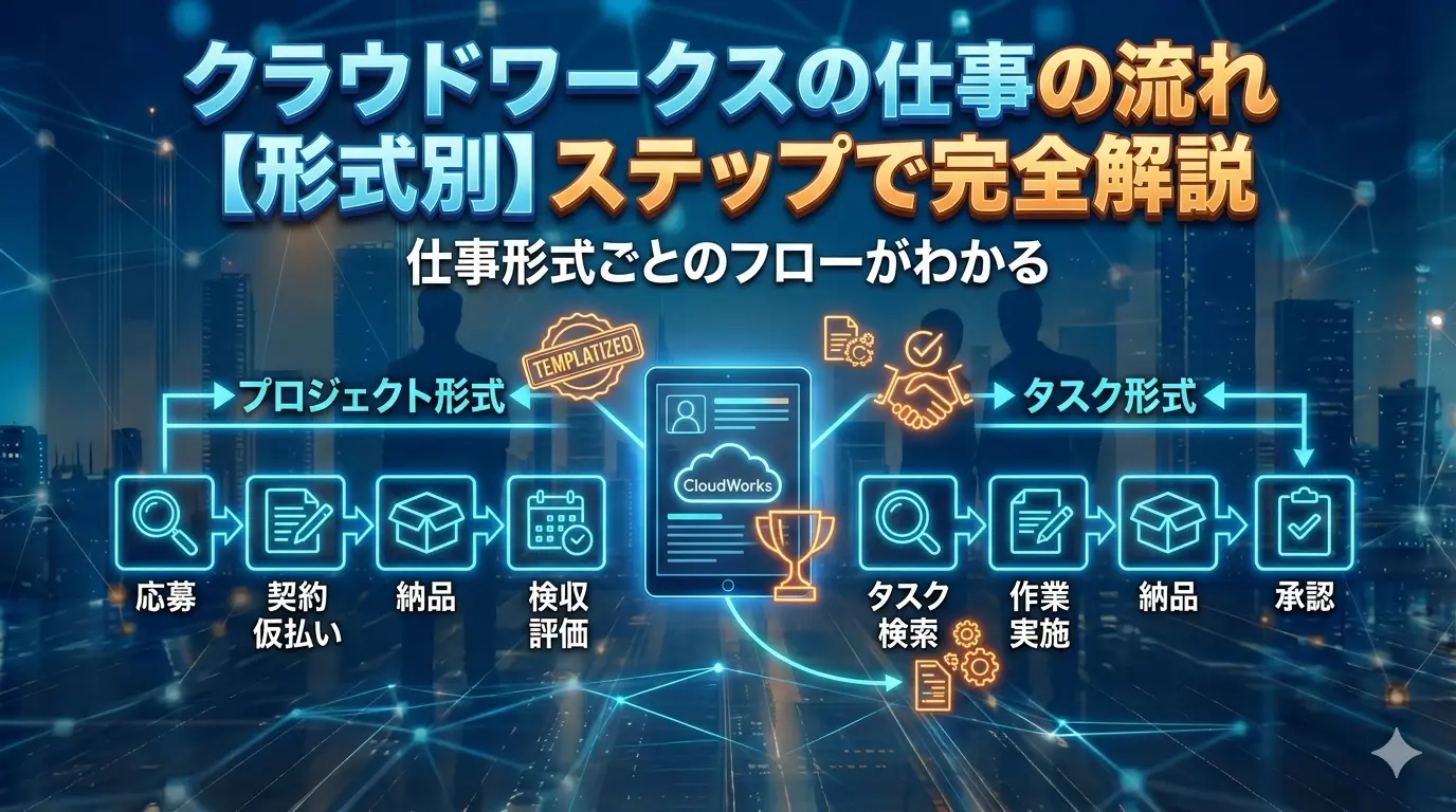 クラウドワークスの仕事の流れ【形式別】ステップで完全解説