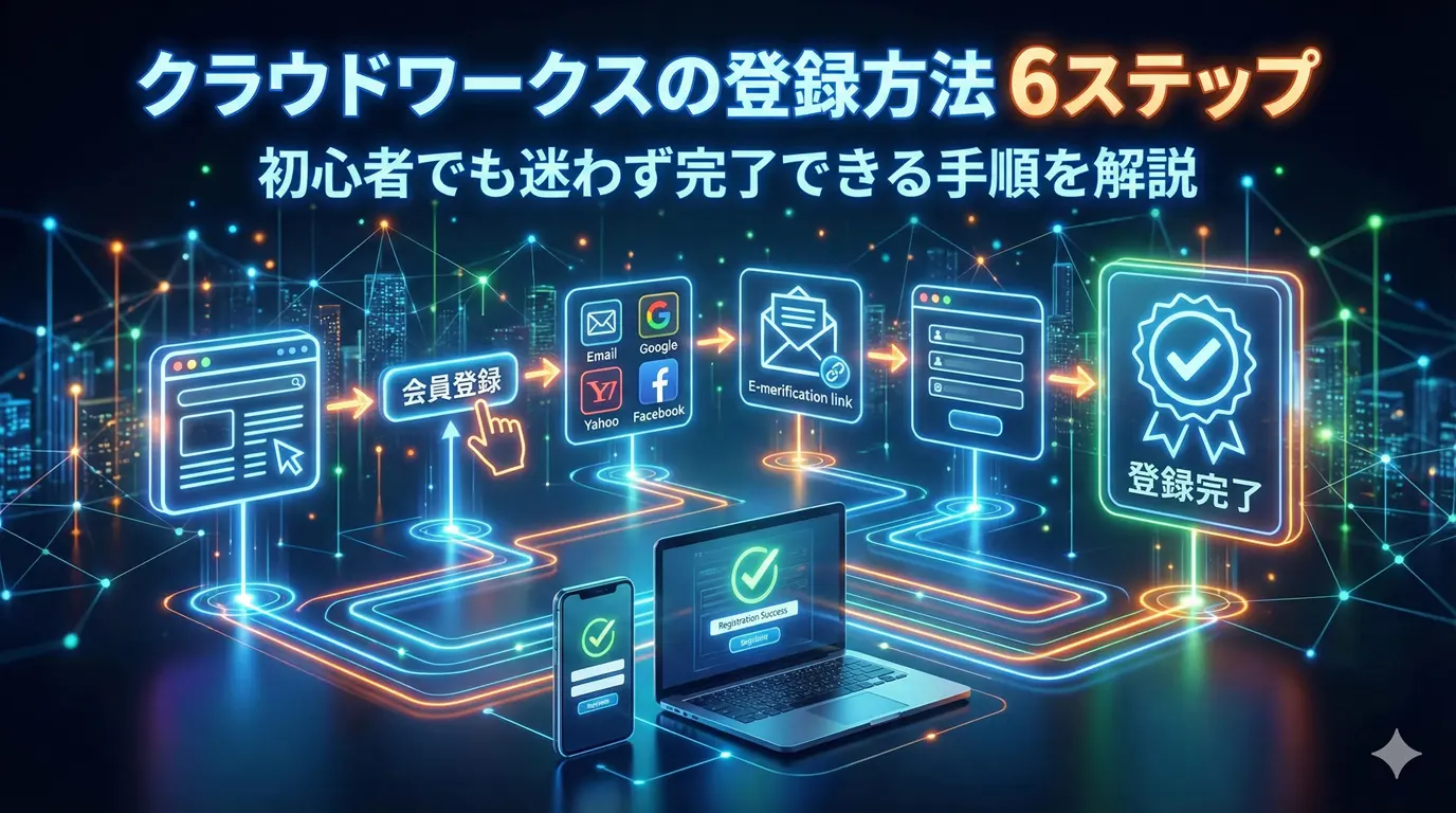クラウドワークスの登録方法【6ステップ】初心者でも迷わず完了できる手順を解説