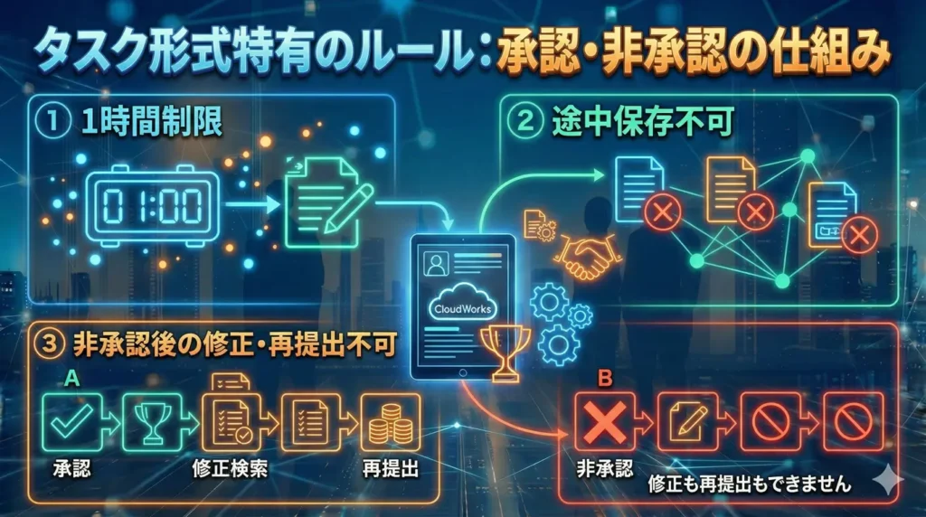 タスク形式特有のルール：承認・非承認の仕組み
