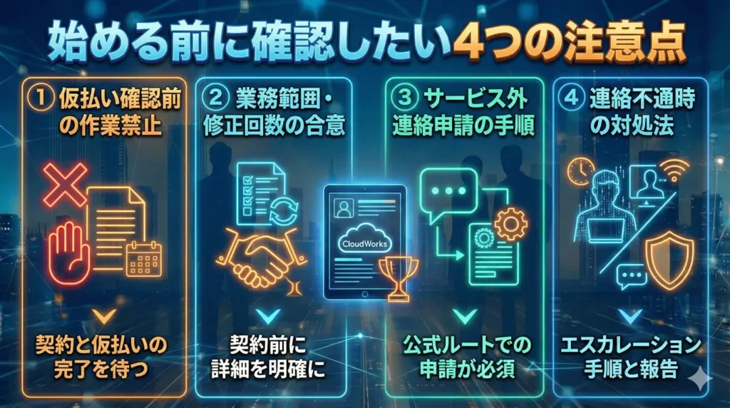 始める前に確認したい4つの注意点