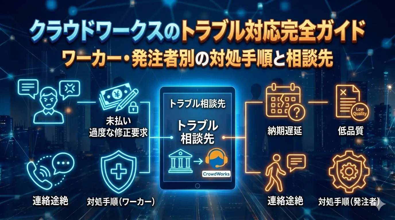 クラウドワークスのトラブル対応完全ガイド｜ワーカー・発注者別の対処手順と相談先