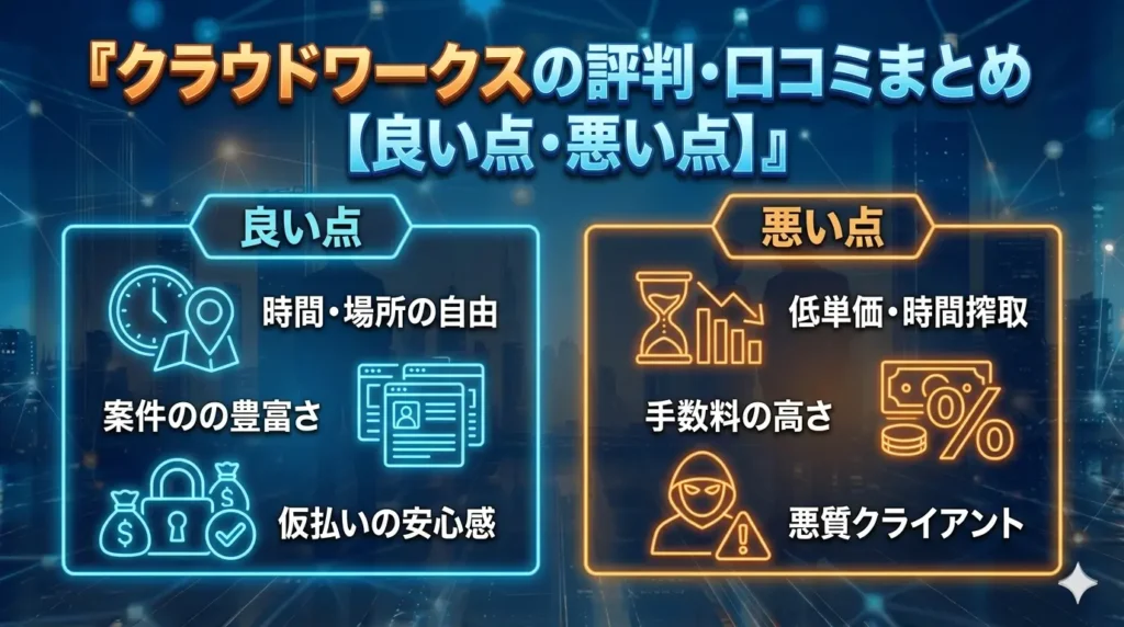 クラウドワークスの評判・口コミまとめ【良い点・悪い点】