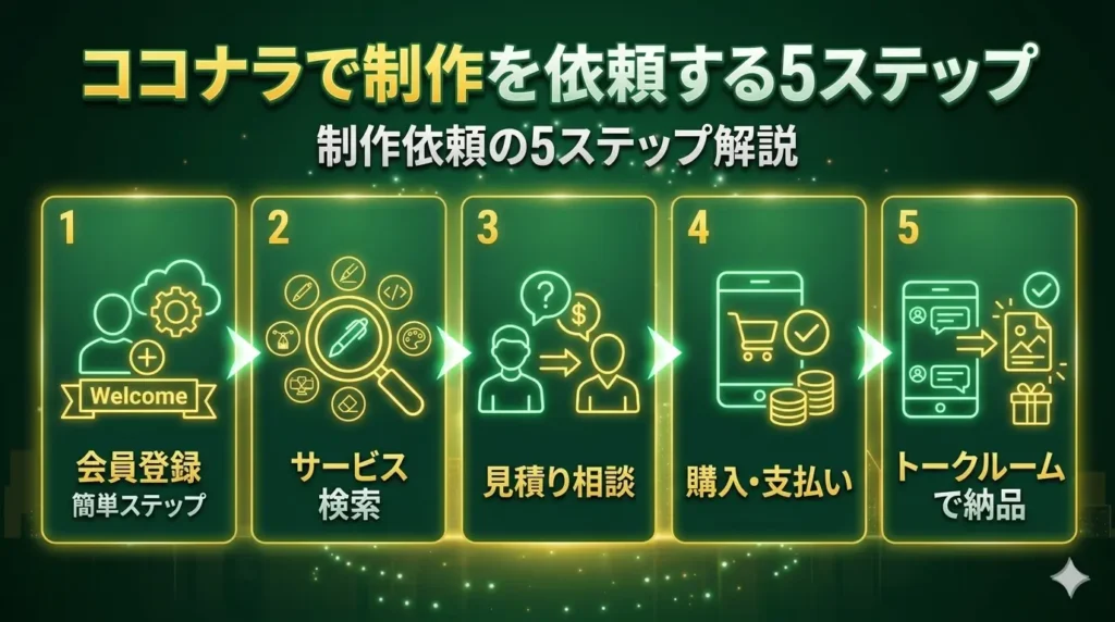 ココナラで制作を依頼する5ステップ