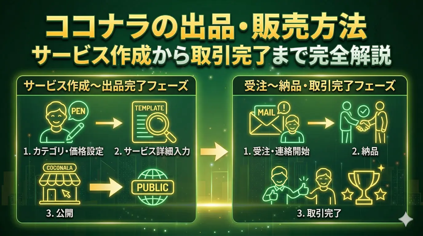 ココナラの出品・販売方法｜サービス作成から取引完了まで完全解説