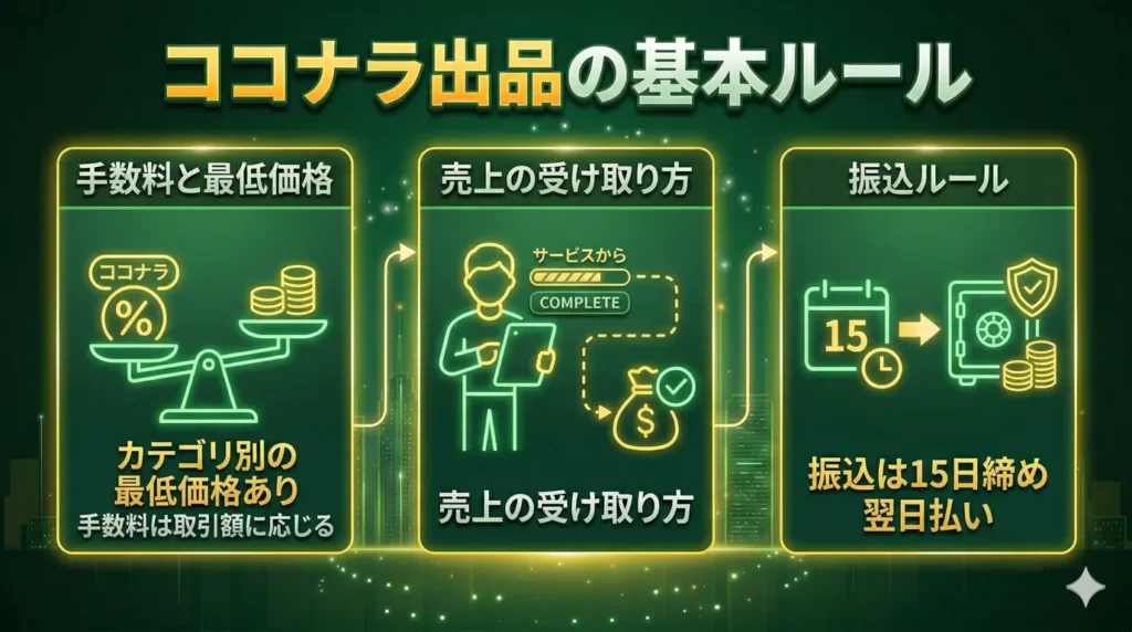 ココナラ出品の基本ルール｜手数料・価格・売上の受け取り方