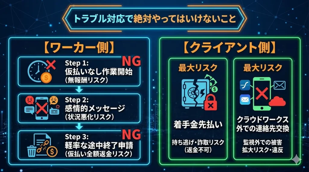 トラブル対応で絶対やってはいけないこと