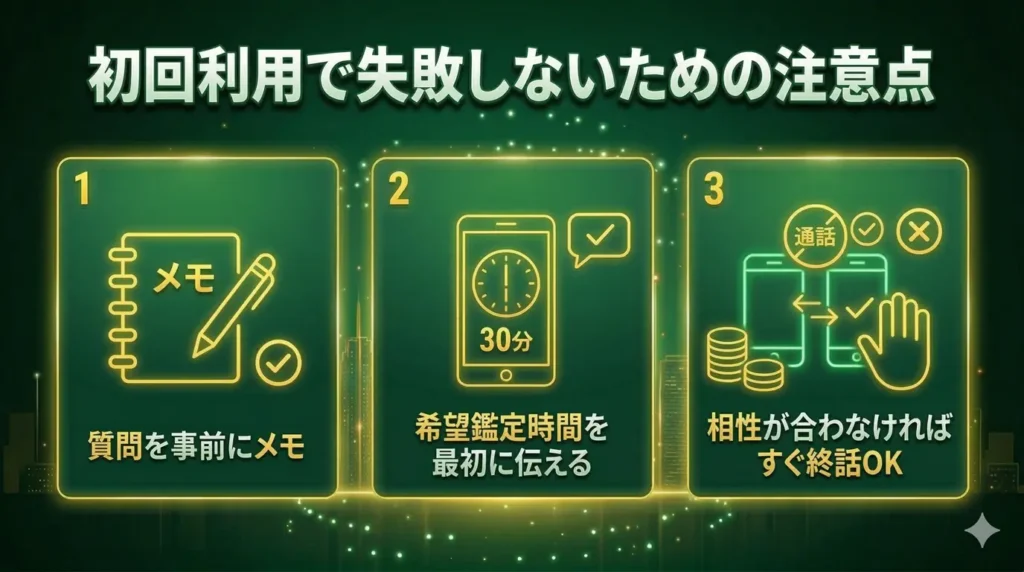 初回利用で失敗しないための注意点