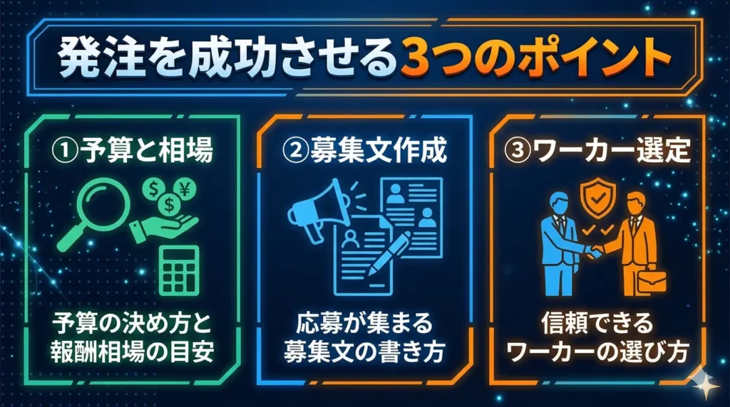 発注を成功させる3つのポイント