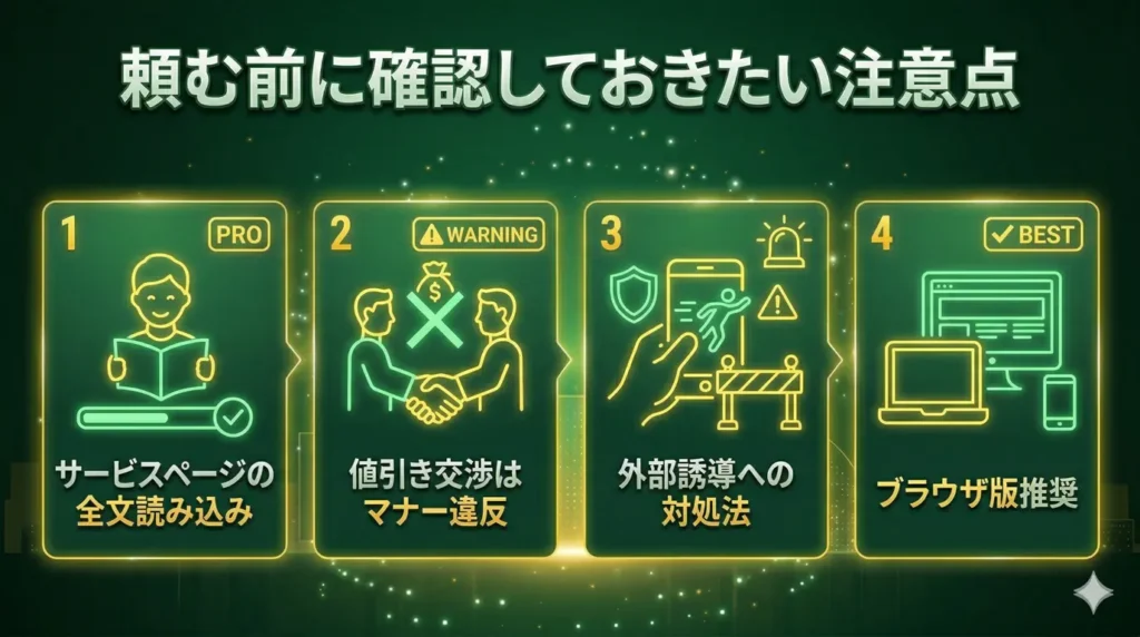 頼む前に確認しておきたい注意点