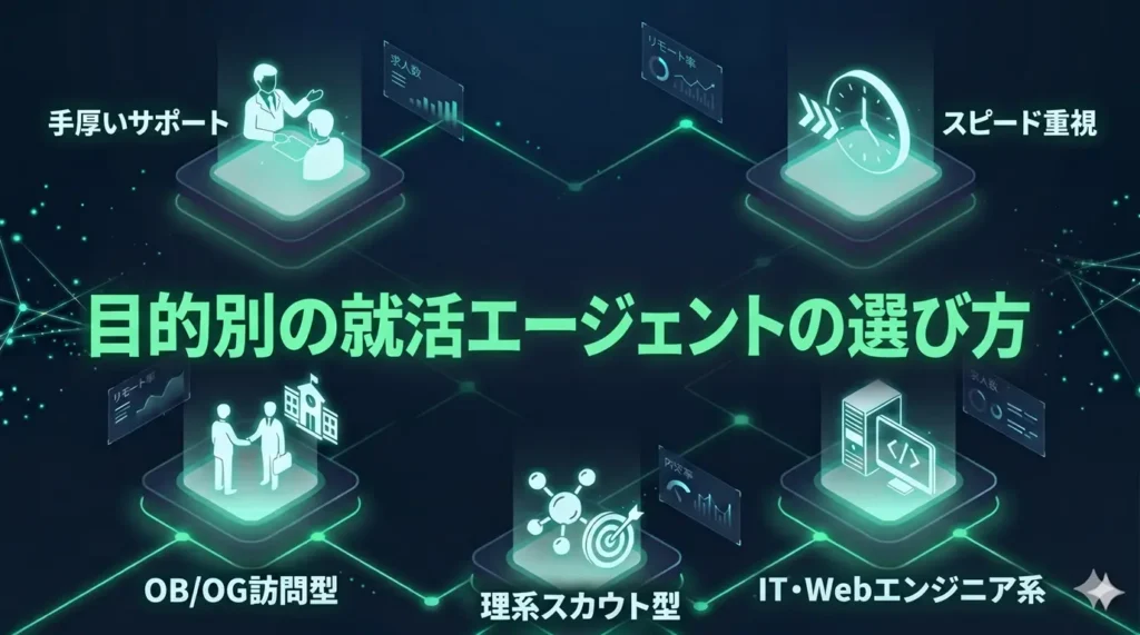 あなたに合う就活エージェントがすぐわかる：目的別の選び方