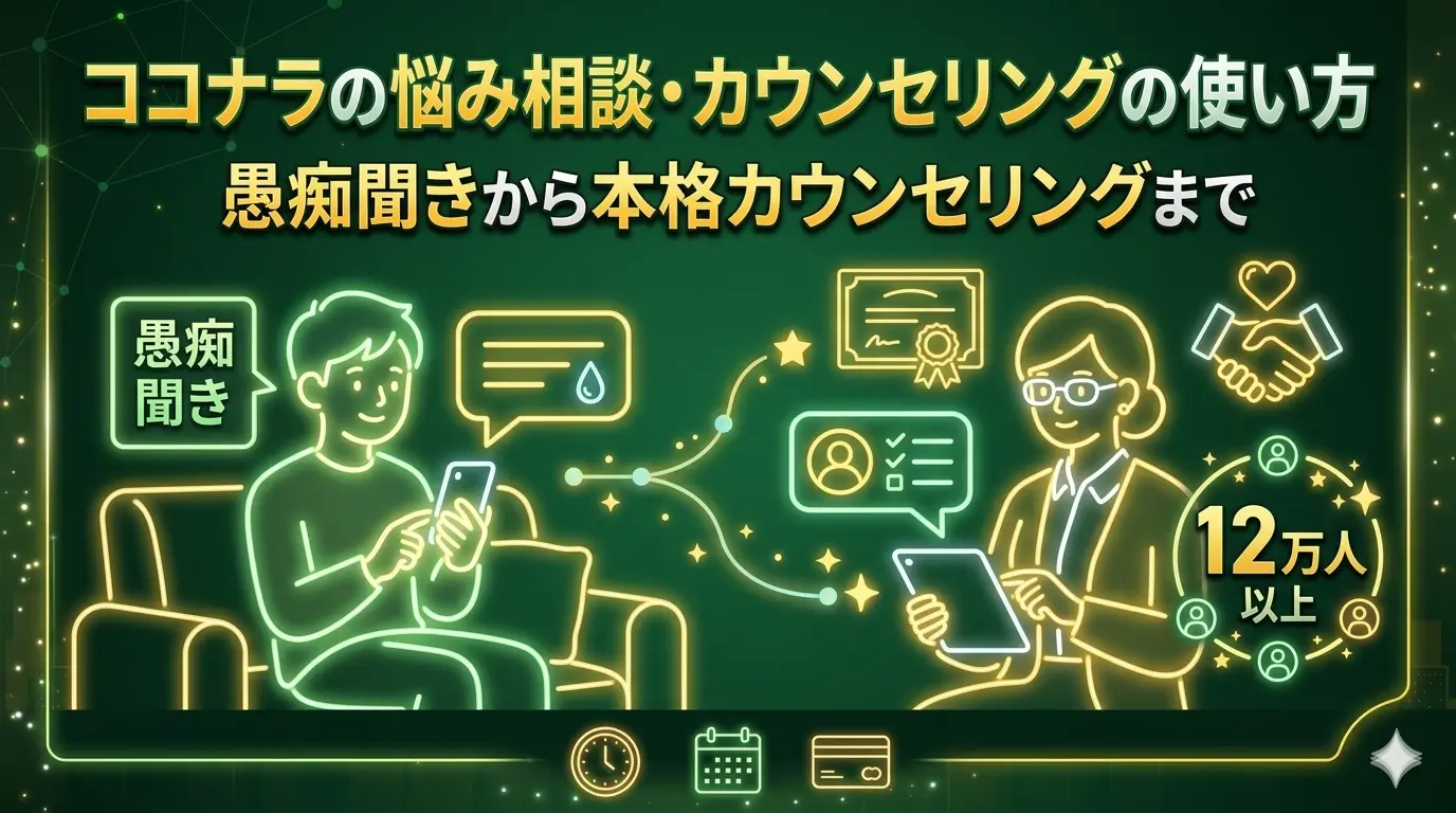 ココナラの悩み相談・カウンセリングの使い方｜愚痴聞きから本格カウンセリングまで