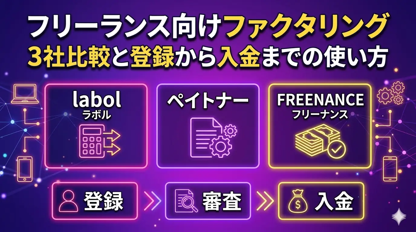 フリーランス向けファクタリング｜3社比較と登録から入金までの使い方