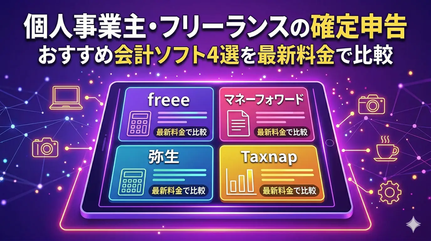 個人事業主・フリーランスの確定申告｜おすすめ会計ソフト4選を最新料金で比較