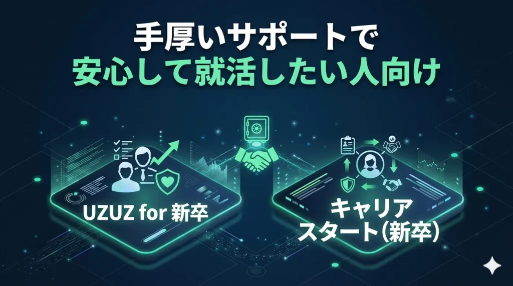 手厚いサポートで安心して就活したい人向け
