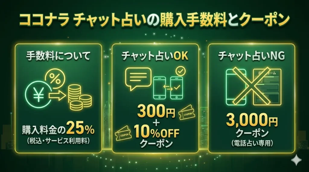 購入時の手数料とクーポンの種類