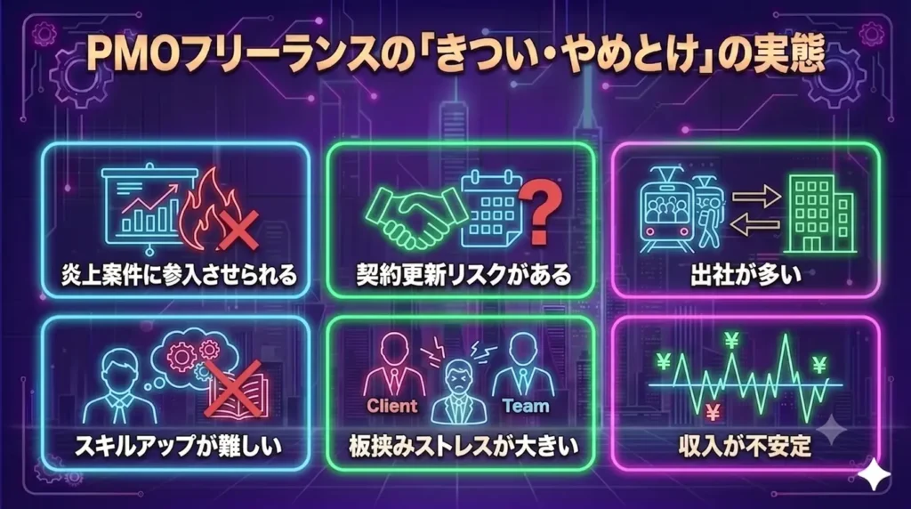 PMOフリーランスの「きつい・やめとけ」の実態