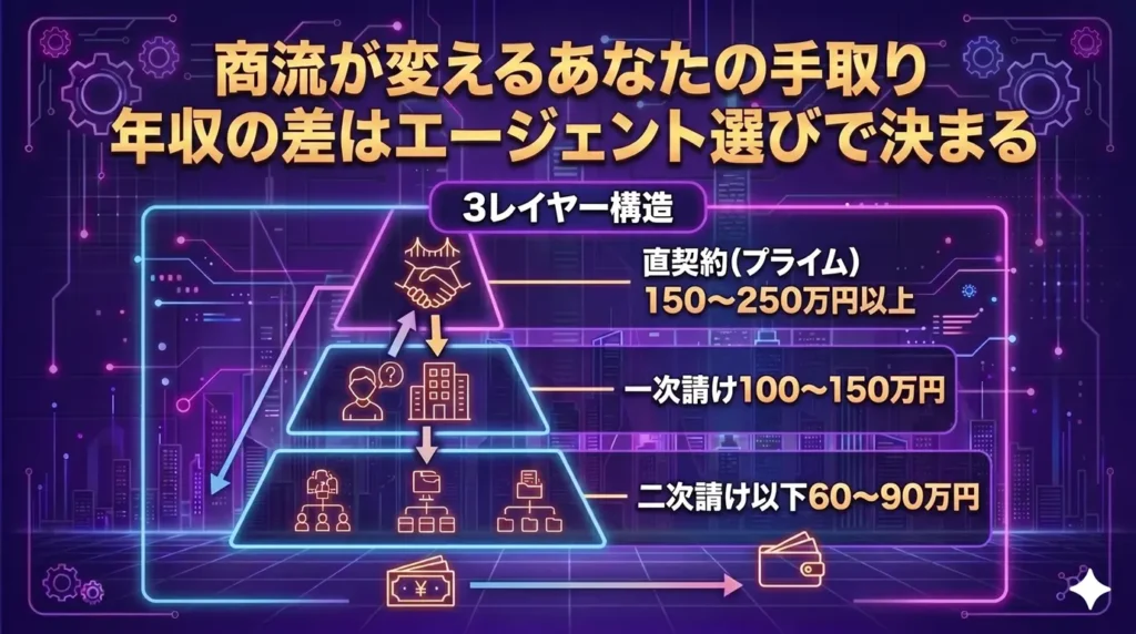 商流が変えるあなたの手取り｜年収の差はエージェント選びで決まる
