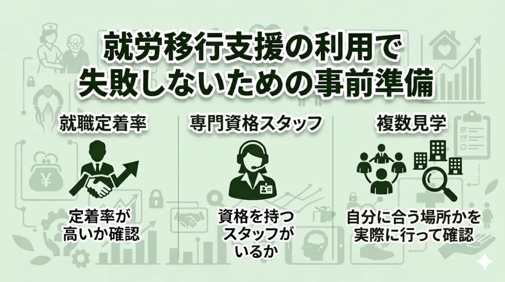 就労移行支援の利用で失敗しないための事前準備