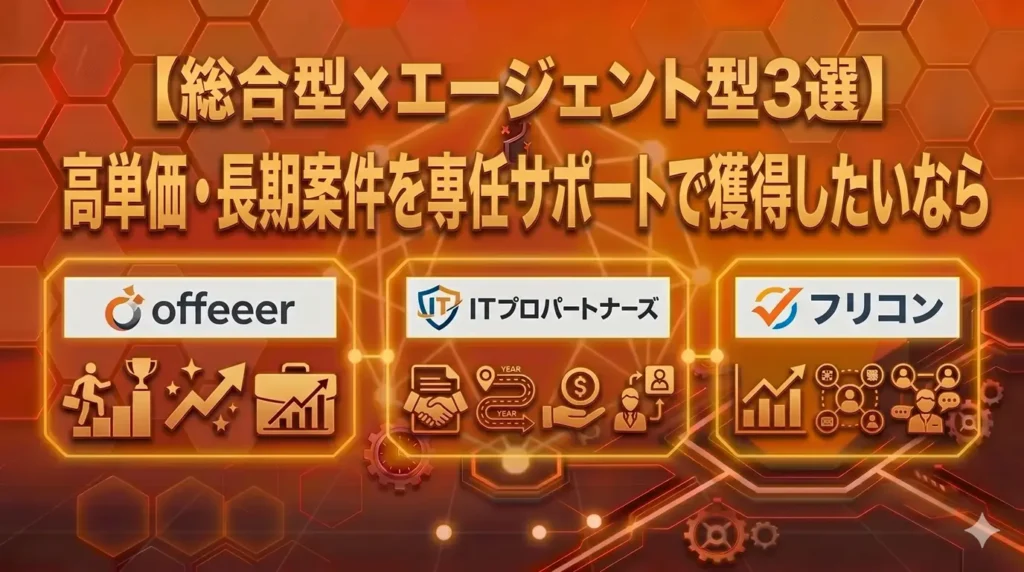 総合型×エージェント型3選｜高単価・長期案件を専任サポートで獲得したいなら
