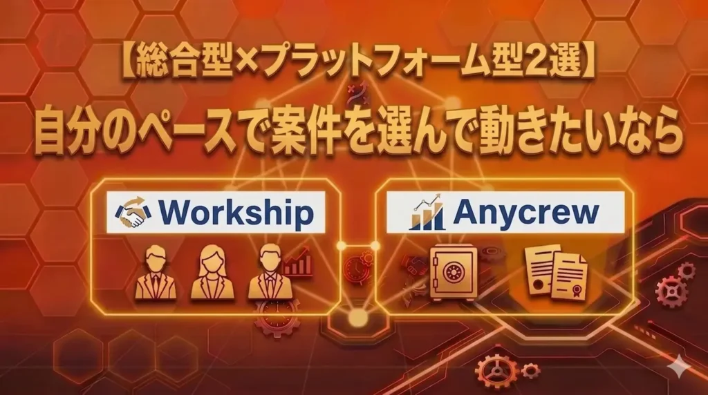 総合型×プラットフォーム型2選｜自分のペースで案件を選んで動きたいなら