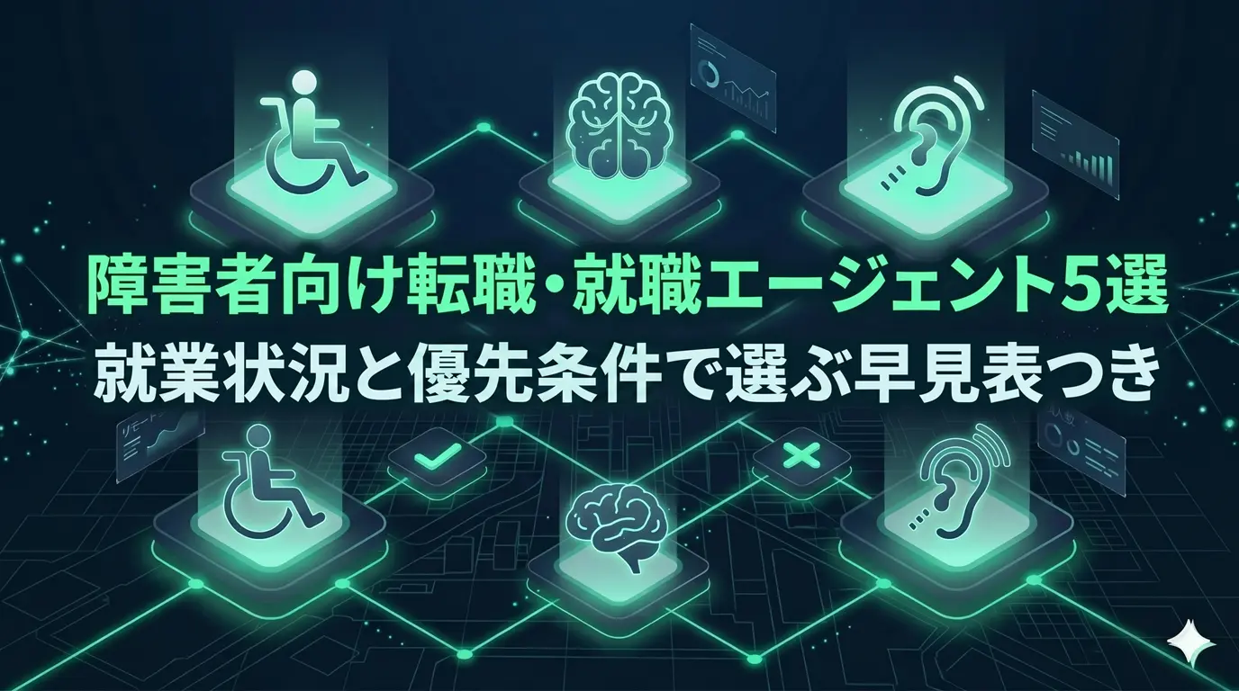 障害者向け転職・就職エージェント5選｜就業状況と優先条件で選ぶ早見表つき