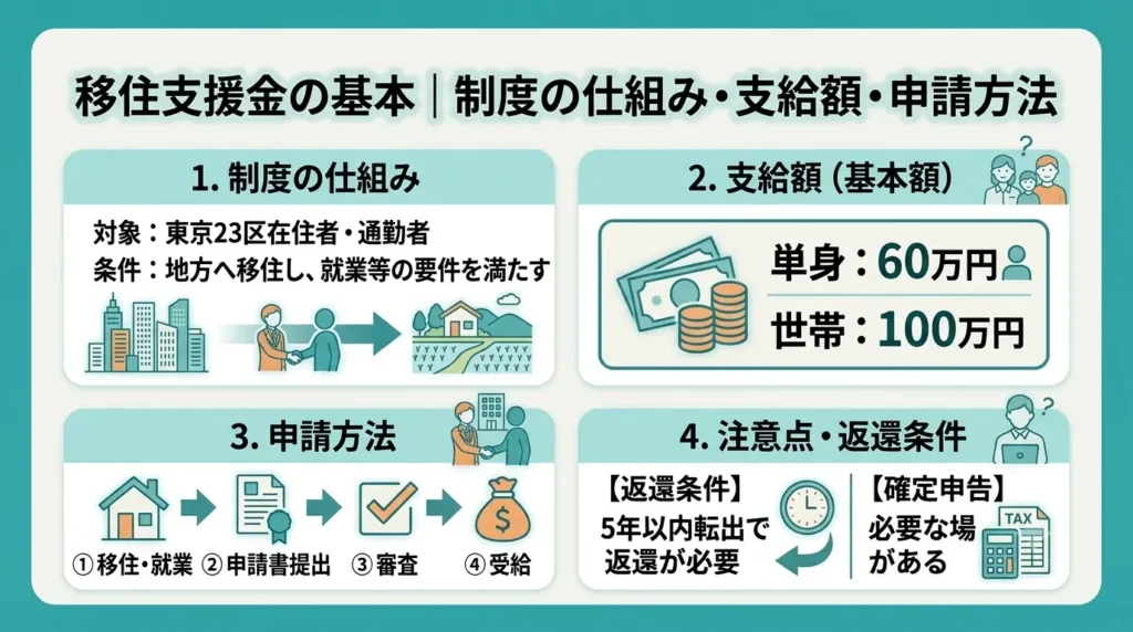 移住支援金の基本｜制度の仕組み・支給額・申請方法